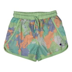Girls - Champions - Lined Athletic Shorts - Green Multi - 7/8 (M)